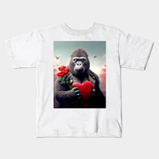 Valentine's Day in 2053  No. 3: Gorilla My Dreams on a Futuristic Valentine's Day Kids T-Shirt